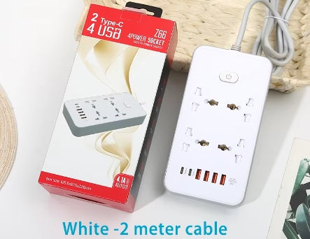 4 AC Power Socket with 6 USB